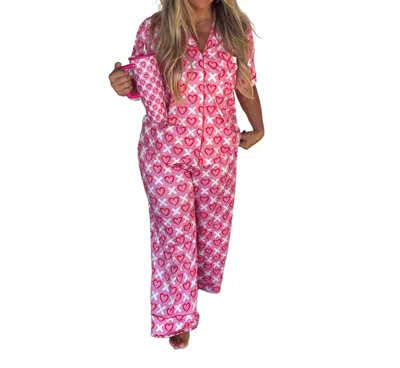 Blakeley Luxe Vday Pajama Set In Pink