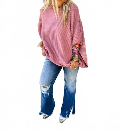 Blakeley Meg Pullover Poncho In Mauve In Pink