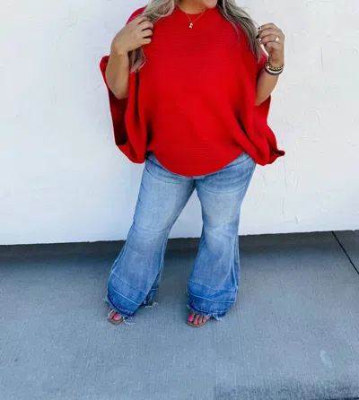 Blakeley Meg Pullover Poncho In Red