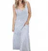 Blakeley Newport Coast Stripe Dress In White/blue In Blue