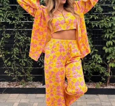 Blakeley Pink Lemonade Summer Shirt In Yellow In Multi