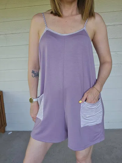 Blakeley Romper Shorts In Lavander In Multi