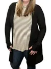 Blakeley Sierra Ribbed Cardigan In Black In Black