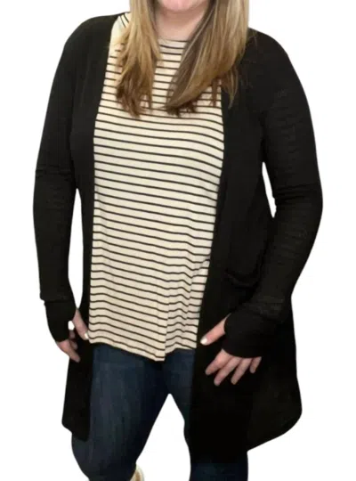 Blakeley Sierra Ribbed Cardigan In Black