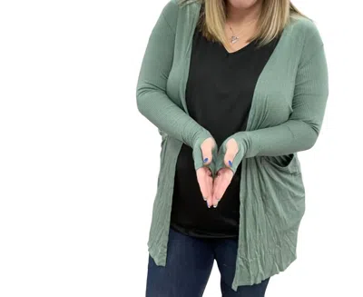Blakeley Sierra Ribbed Cardigans In Sage In Green