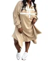 Blakeley Varsity Jersey Dress In Beige In Beige