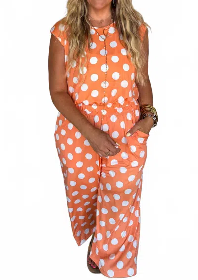 Blakeley Sweet Spot Polka Dot Set In Peach In Orange