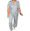 Blakeley Tis The Season Luxe Pajama Set In Green/pink/white In Multi
