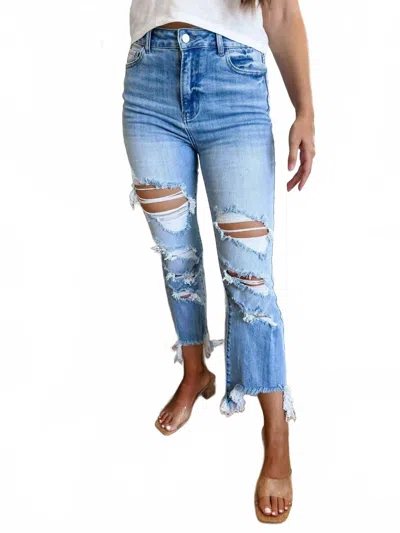 Blakeley Urban Distressed Crop Jeans In Blue