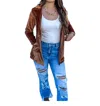 Blakeley Velvet Blazer In Copper In Multi