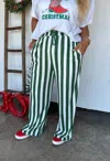 Blakeley Vertical Striped Pants In Green In Multi