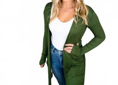 Blakeley Wanna Dance Rayon Blend Long Sleeve Cardigan In Green