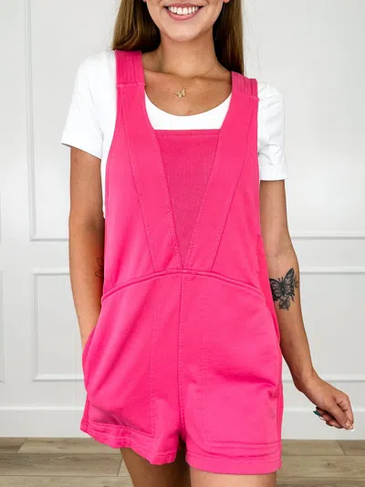 Blakeley When You Call Cotton Blend Romper In Pink