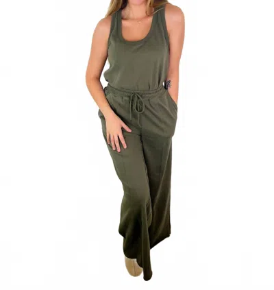 Blakeley Where It Begins Cotton Blend Wide Leg Jumpsuit In Green