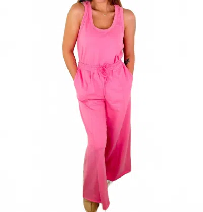 Blakeley Where It Begins Cotton Blend Wide Leg Jumpsuit In Pink