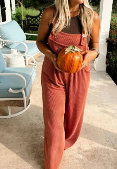 Blakeley Wide Leg Overalls In Rust In Multi