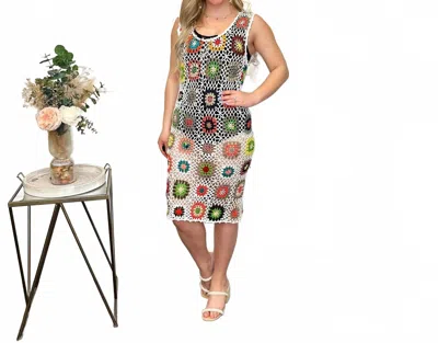 Blakeley Yacht Clubbin' Reversible Crochet Cover Up Dress In Multi In White