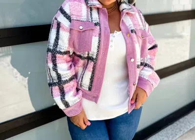 Blakely Breckenridge Plaid Shacket In Pink