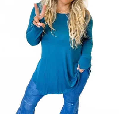 Blakely Buttery Soft Tunic Top - Plus In Moroccan Blue