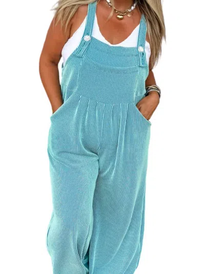 Blakely Karli Overall Jumpsuit In Teal
