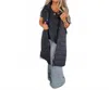 Blakely Kendall Long Puffer Vest In Black In Blue