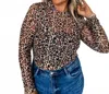 Blakely Leopard Christmas Tree Mesh Top In Multi In Animal Print