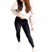 Blakely Max Sculpt Diagonal Ribbed Leggings In Black In Black