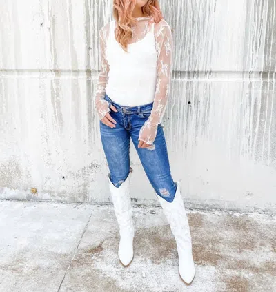 Blakely Roxy Lace Top In White