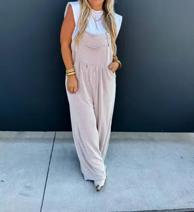 Blakely Winter Karli Boho Overalls In Tan In Multi