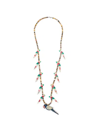 Blaklace Bird Beaded Necklace In Red