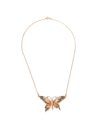 Blaklace Butterfly Embellished Necklace In Pink