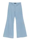 Blaklace Button Flared Trousers In Blue