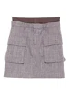 Blaklace Cargo Skirt In Brown