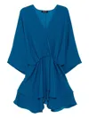 Blaklace Draped Dress In Blue