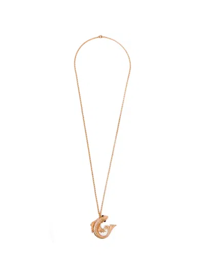 Blaklace Fish Pendant Necklace In Gold