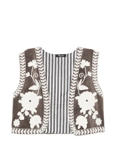 Blaklace Floral Embroidered Waistcoat In White