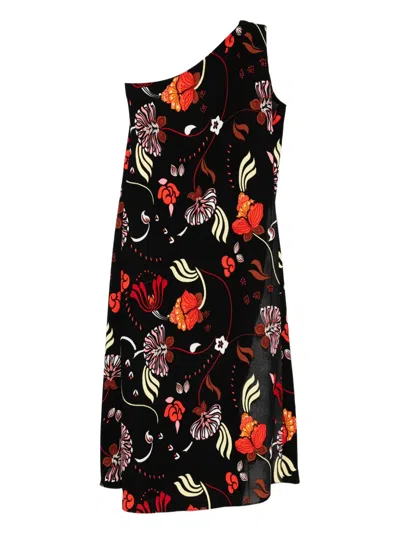Blaklace Floral Print Dress In Black