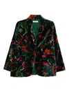 Blaklace Floral Print Jacket In Green