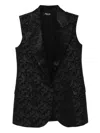 Blaklace Floral-print Waistcoat In Black