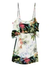 Blaklace Floral Ruffled Dress In White