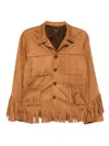 Blaklace Fringe Pockets Jacket In Brown
