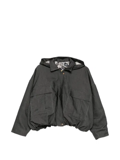 Blaklace Hooded Pocket Jacket In Black