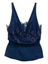 Blaklace Lace Vest Top In Blue