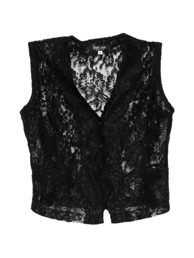 Blaklace Lace V-neck Top In Black