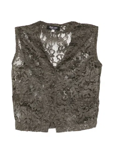 Blaklace Lace V-neck Top In Green