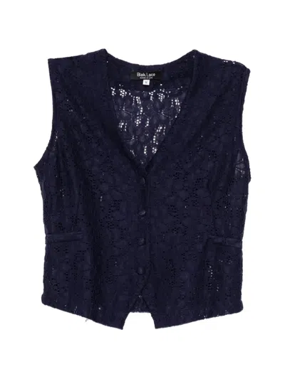 Blaklace Lace V-neck Vest In Blue