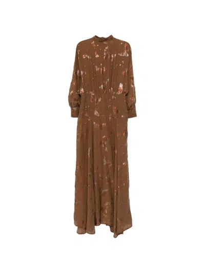 Blaklace Long-sleeve Dress In Brown