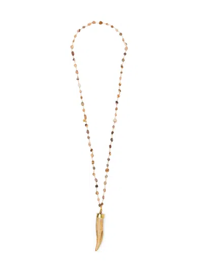 Blaklace Pendant Beaded Necklace In Gold