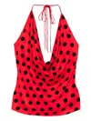 Blaklace Polka-dot Top In Red