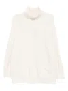 Blaklace Roll-neck Knitted Top In White